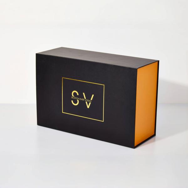 Коробка пакета бумаги хранения твердой коробки черноты коробки коробки магнита плоская роскошная магнитная складывая