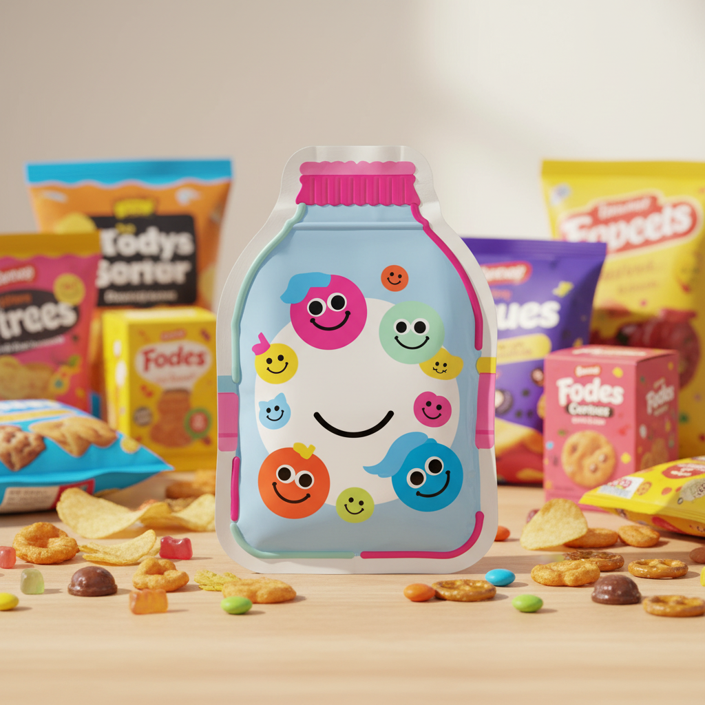 Personalized Custom-Shaped Food Grade Candy Bags-Re-sealable Recyclable Transparent Stand-Up Packaging Pouches Pattern