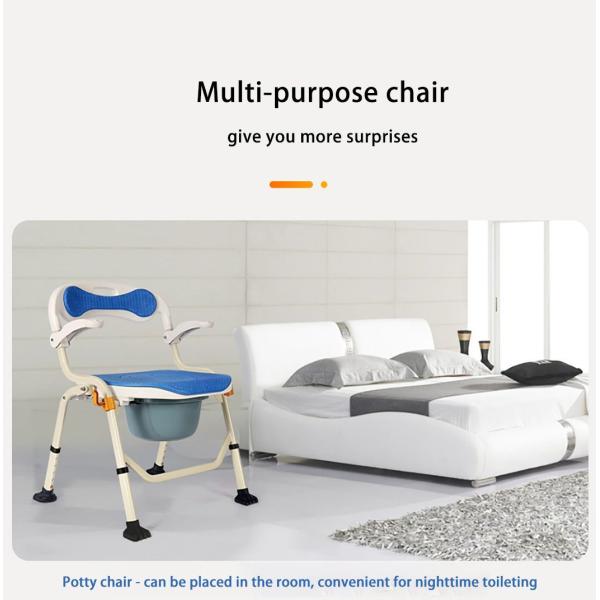 Elderly Care Lightweight Steel Commode Chair Rustproof 3 In 1 Toilet Seat