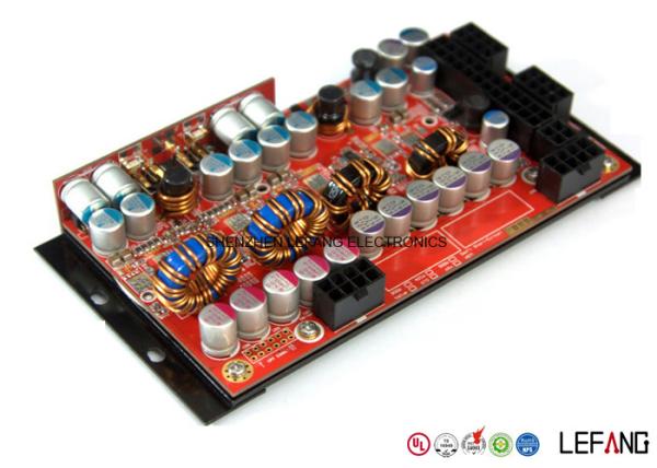 Impression rouge et Assemblée de carte PCB de téléphone portable de masque de soudure, par l'Assemblée de carte PCB de trou