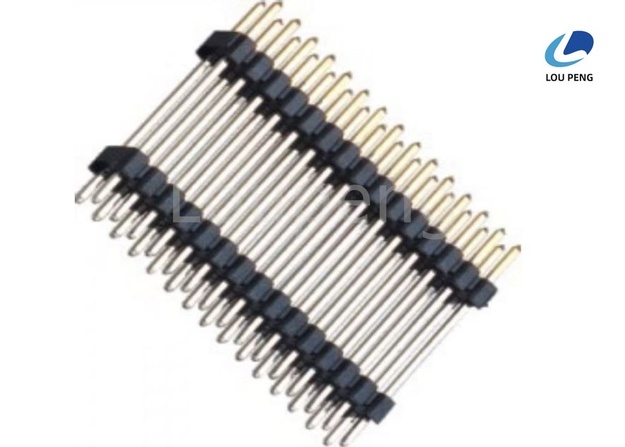 Dielectric Withstanding AC 500V Dual Row Pin Header Connector 2.54mm Pitch Through Hole PCB Mount Electronic Component
