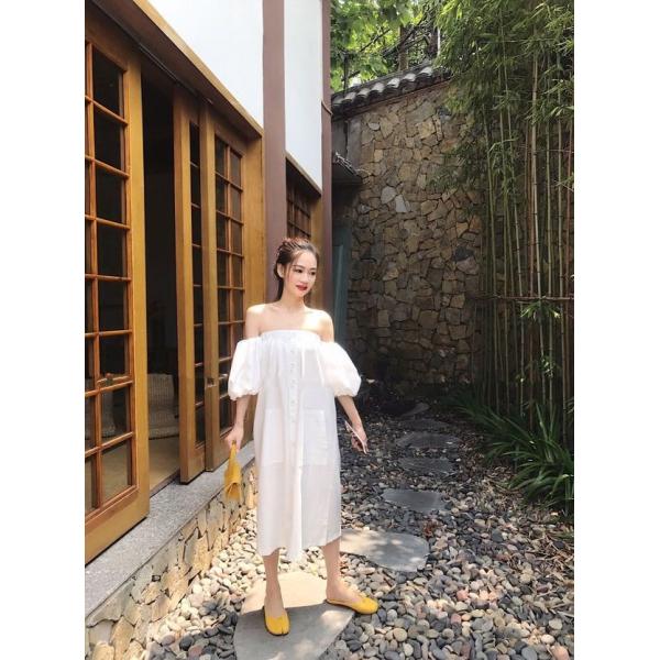 Cotton Linen Fabric Womens Vacation Dresses , Off Shoulder Tube Dress