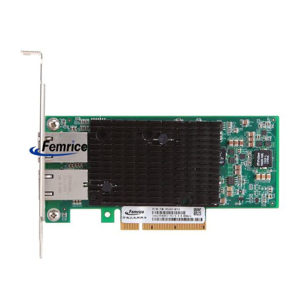 Femrice 100/1000/10000Mbps Dual Port Gigabit Ethernet PCIe x8 Server Adapter Intel X540 RJ45 Slots Network Controller