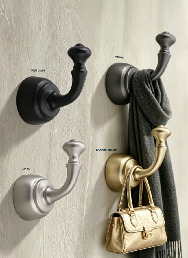 Minimalist Metal Wall Hooks Self-Adhesive Waterproof Single Hook for Clothing 4.5cm Square and Round Design