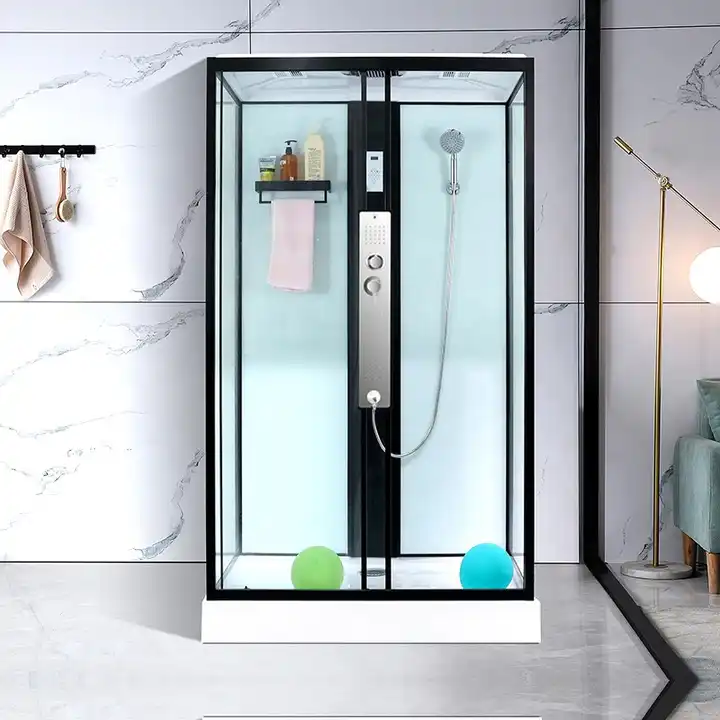 Tempered Glass Steam Shower Cubicle Steam Hydro Massage With Seat