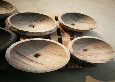 Bowl Round Natural Stone Sink Marble Material With White Wooden Veins