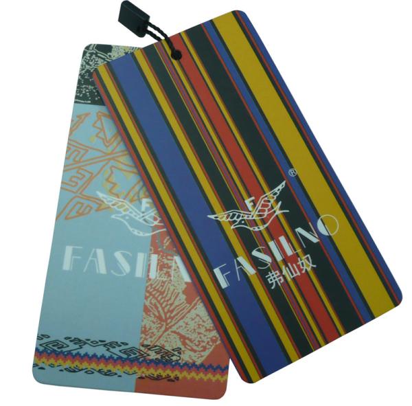 Coated Paper Personalized Garment Hang Tags Printing For Clothing 120 * 60 mm