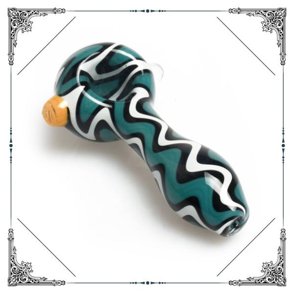 Heady Glass Spoon Pipe Camouflage Color Tobacco Handpipes For Sale