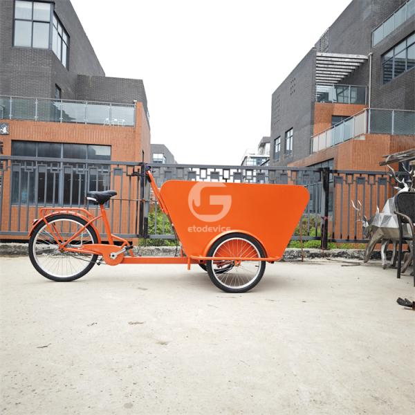 Mobile Tricycle Food Trolley Multifunctional Street Vending Bike Cart with Umbrella