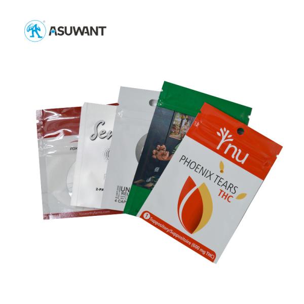 110-150mic Water Proof Weed Zipper Top Heat Seal Flat Bottom Bag