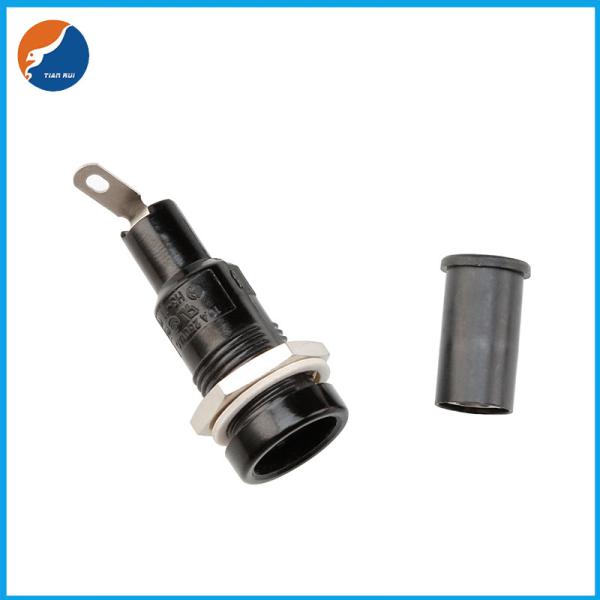 H3-11 5x20MM Glass Ceramic Tube Black Electrical Panel Mounted Screw Cap 10Amp Fuse Holder