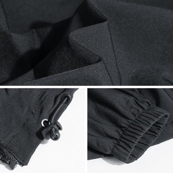 Windbreaker одежды Windproof крупноразмерных людей 100% хлопок черный с капюшоном