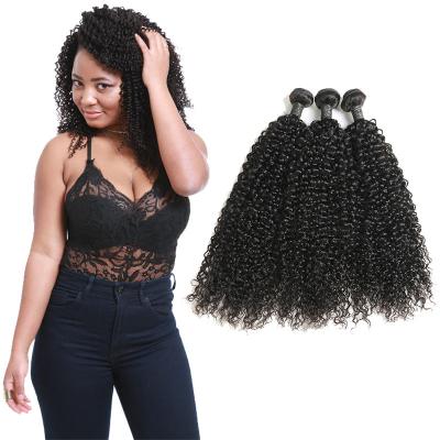 O cabelo encaracolado do Virgin preto natural empacota/o cabelo humano Weave encaracolado 3 pacotes