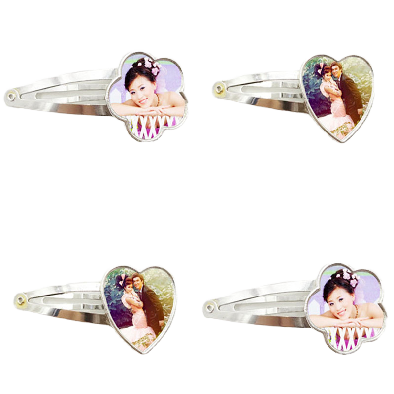 Blank Cute Sublimation Hair Clip Blanks Heart And Flower Shape