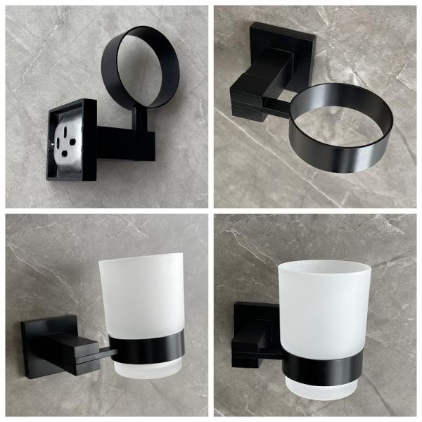 Держатели Tumbler Bathroom черноты SUS304 стена 3,74 дюймов установили