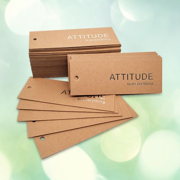 Custom Brown Kraft Paper Hang Tags Label For Shoes Box Decor Clothing
