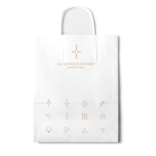 Custom White Kraft Paper Bag with Paper Rope Handle Eco‑Friendly Hot Stamping Gift Bag, Superior Print Compatibility for Hotel, Spa & Creative Industries