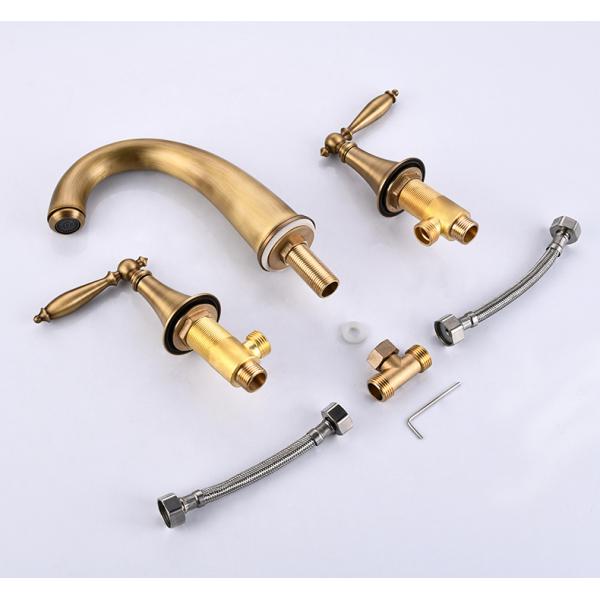 Латунный 8In широко распространенный Faucet Bathroom Centerset в черном золоте Chrome белом штейновом