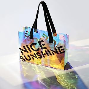 Iridescence Beach Bags for Women - Extra Large Beach Tote Waterproof Sandproof, Pool Bag Travel Picnic Camping