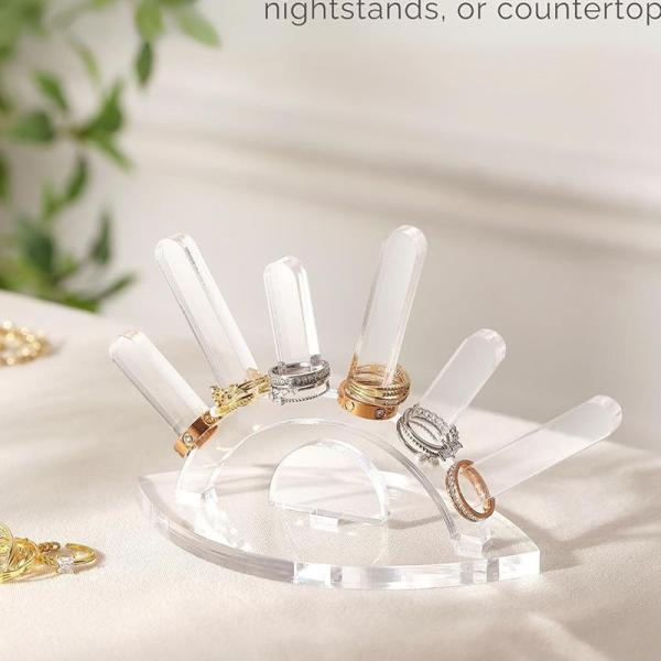 Custom Color Acrylic Display Lucite Ring Holder Organizer For Jewelry Collection