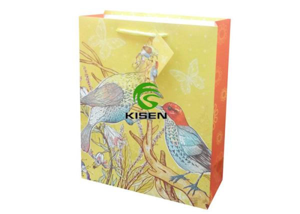 Luxury Recycled Paper Bags With Handles , Embossing Fancy Eco Friendly Paper Bags