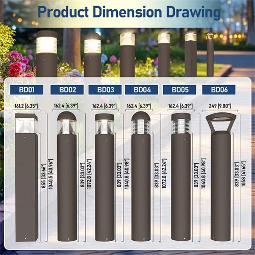 Modern Custom Landscape Bollard Light Waterproof Ip65 24W 3CCT Adjustable Outdoor Bollard Garden Light For Garden