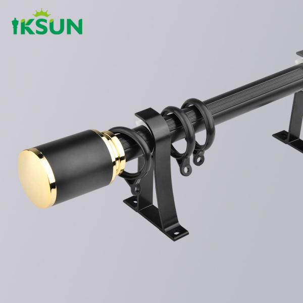 Factory Modern Roman Rods And Rails Accessories Crystal Head Single 1.2mm Curtain Rod Pole Set
