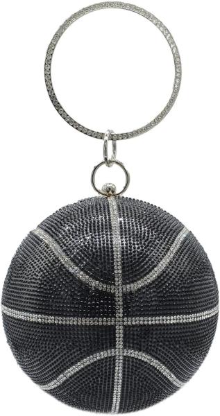 UMREN WOMEN BASKETBALL SHAPED CROSS BODY PURSE RHINESTONE ROUND BALL CRYSTAL EVENING BAG CLUTCH HANDBAG FOR WEDDING