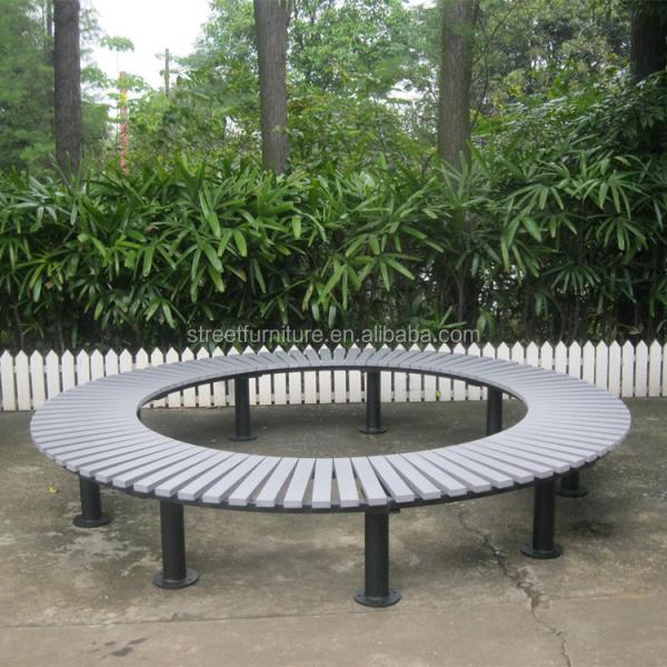 OEM Garden Tree Bench , Metal Bench Around Tree With Recycled Plastic Material