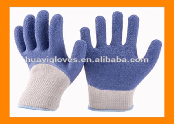 Flexible Latex Coated Work Gloves 3 / 4 Dipped Crinkle OEM Service