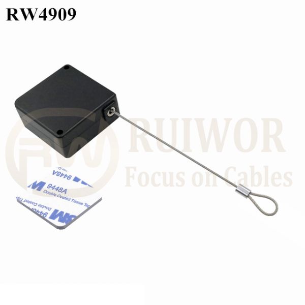 RW4909 Square Ratcheting Retractable Tether Plus Pause Function Plus Size Customizable Fixed Loop End