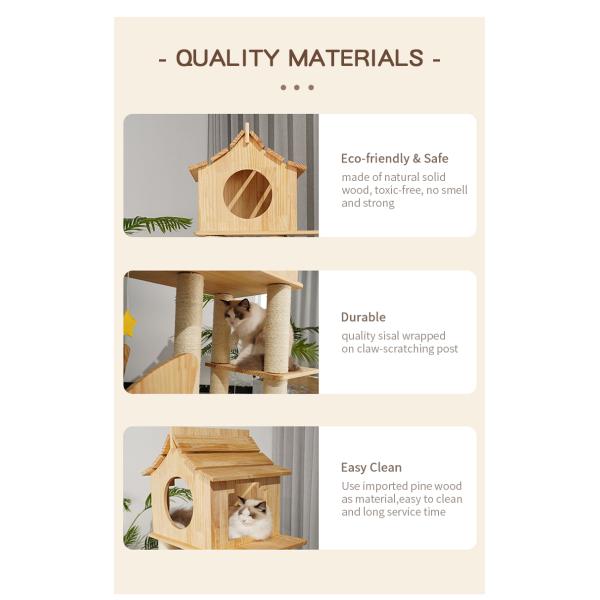 Transform Your Cattery with this Wood Cat Cradle Bed and Sisal Scratch Posts