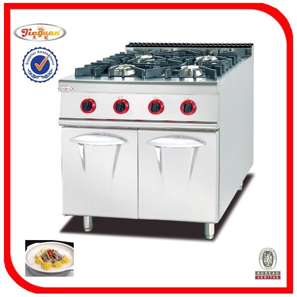 Серебристые плиты газа горелок белизны 4 варя с шкафом хранения 12 месяца гарантии