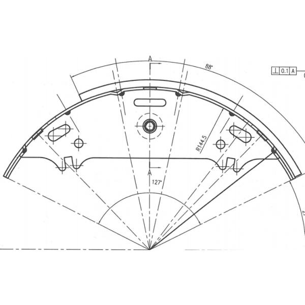 IATF16949 12*2 reboque Axle Brake Shoes For Toyota Corolla de 7000 libras
