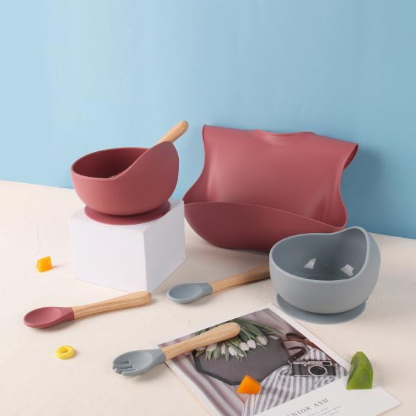 684g BPA Free Non Toxic Silicone Baby Feeding Set for Toddler Tableware Dishwasher Safe