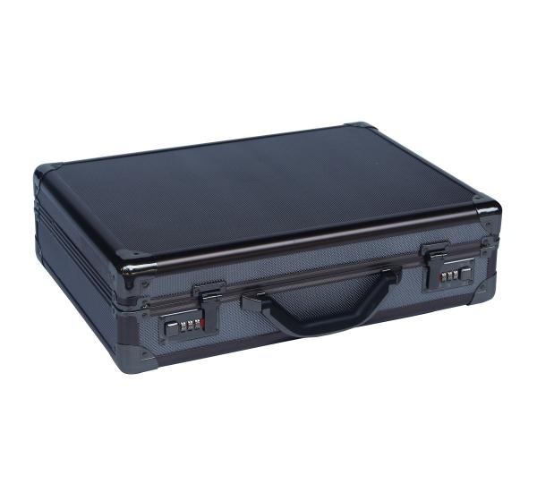 Multi - Purpose  Black Aluminium Briefcase , Pilot Aluminum Attache Briefcase