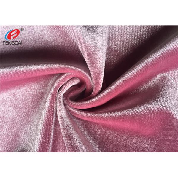 Shiny Soft Polyester Spandex Pink Velvet Fabric Korean Fleece Fabric For Dress