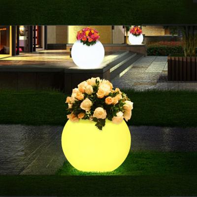 Rechargeable Plastic Led Flower Planter Frosted Finishing
