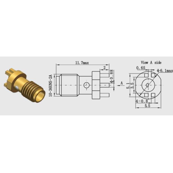 High Reliability SSMA（mini SMA）Female Right-angle bulkhead Connectors