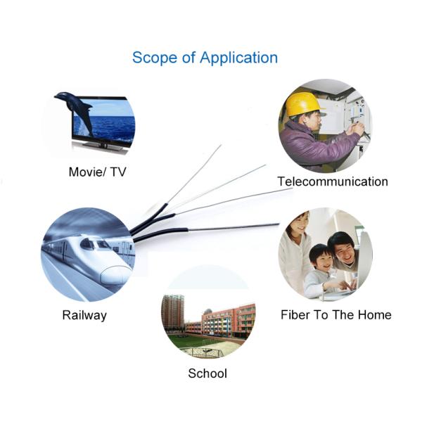 Flexible Pre Terminated FTTH Drop Fiber Optic Cable / Fiber Optic TV Cable