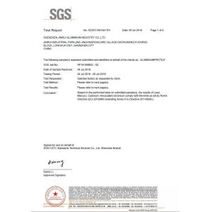 Shenzhen Jinrui Aluminium Industry Co., Ltd. Certifications