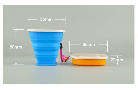 Colorful Silicone Folding Cup Outdoor Portable Cup Logo Customized