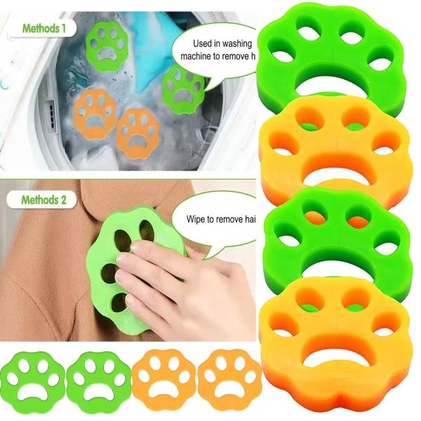 4 Pack Pet Cleaning Tools Reusable Laundry Pet Hair Catcher Manual