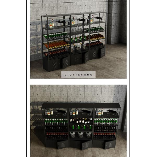 Stackable Wine Wall Cabinet Customized Bar Metal Glass Wine Storage Rack for Display