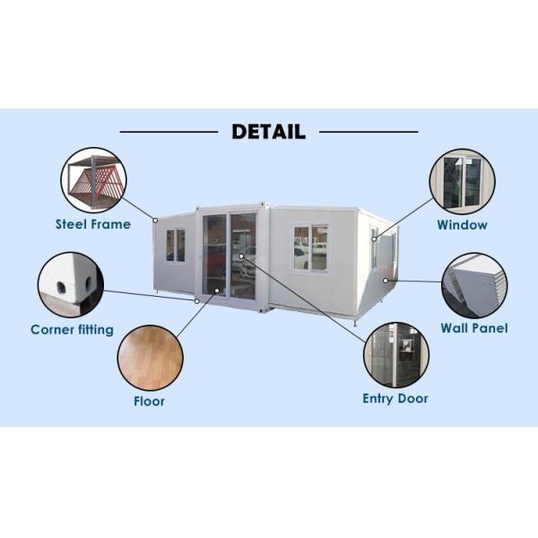 O recipiente luxuoso da casa pré-fabricada de 2 quartos dirige o telhado de 20 lãs de rocha do pé