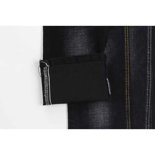 11.4  Oz Black And Black Backside Crosshatch Slub Denim Jeans  Fabric