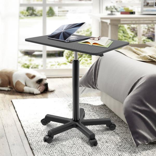 Rustic Brown Metal Pneumatic Stand Workbench Table for Home Office Computer Work