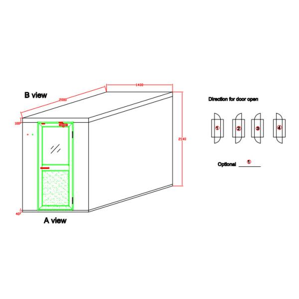 Ливень воздуха нержавеющей стали 4 людей, ливни воздуха для чистых комнат с машиной отпечатка пальцев