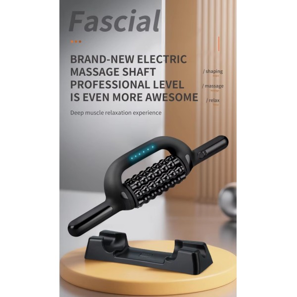 Electric Rolling Massager with 360° Rolling Percussive Massage, 6 Adjustable Speeds, and Cordless Rechargeable Design for Deep Tissue Relief