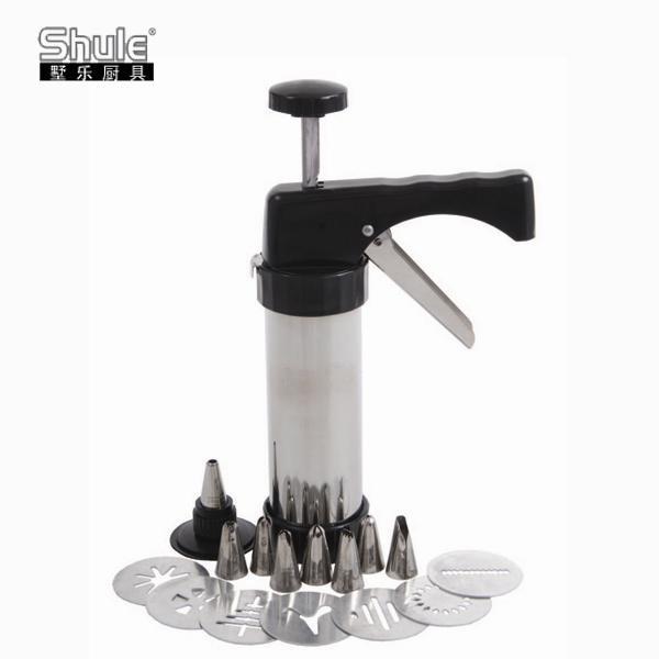 7 Tips Stainless Steel Icing Gun Set ISO Cake Cookie Dough Gun 15*6*22.5CM